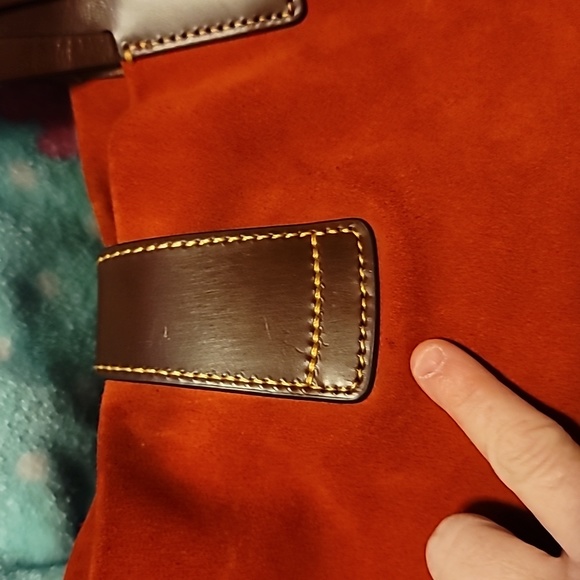 Dooney and Bourke Red Suede Bag - Picture 6 of 17